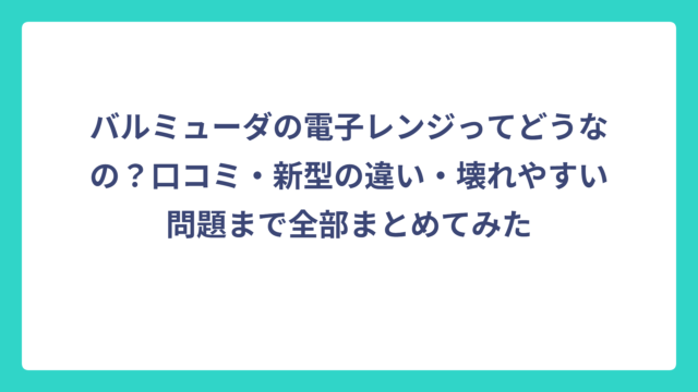 バルミューダの電子レンジってどうなの？口コミ・新型の違い・壊れやすい問題まで全部まとめてみた