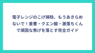 電子レンジのこげ掃除、もうあきらめないで！重曹・クエン酸・激落ちくんで頑固な焦げを落とす完全ガイド